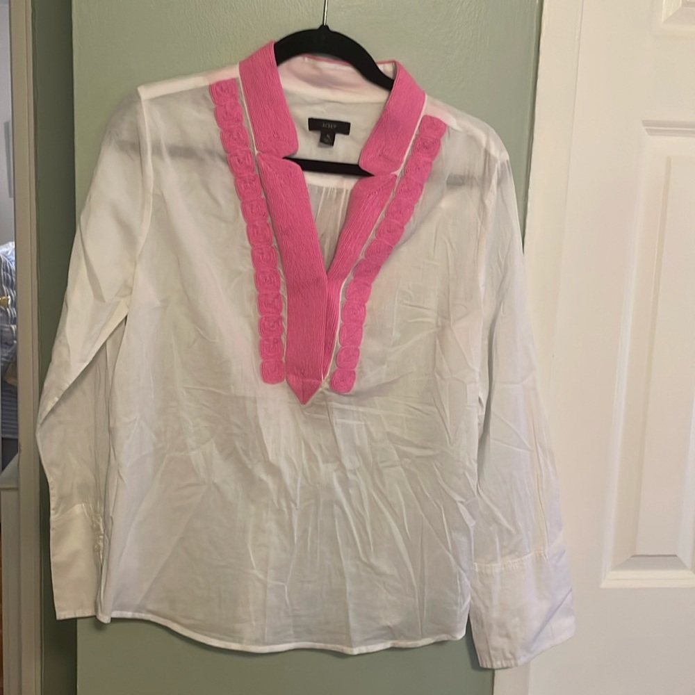 J Crew  Size M Pink and White.